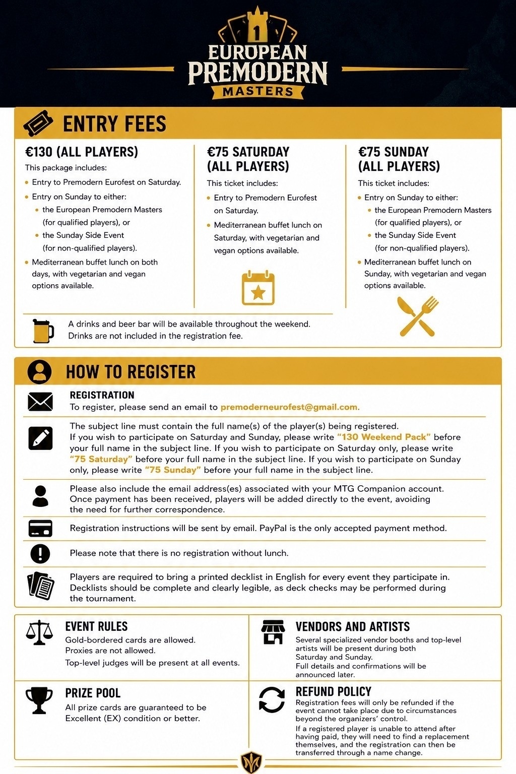 Valencia 2026 registration and policy sheet