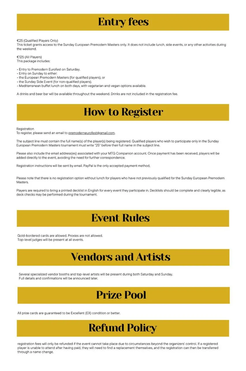 Valencia 2026 registration and policy sheet